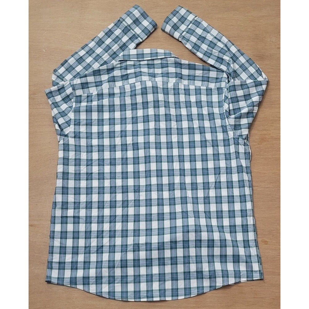 UNTUCKit Green Plaid Button Up Long Sleeve Shirt Size XL Men's Nylon Blend - Picture 4 of 9
